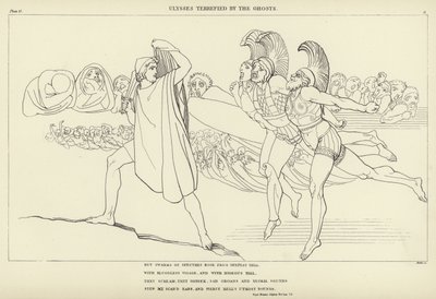 Ulysse terrifié par les fantômes - John Flaxman